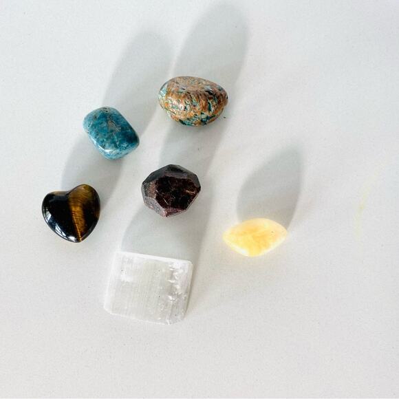 NEW Natural Crystal Set Worry Touch Stone Pocket Gemstone Meditation Mantra Zen - Picture 4 of 4